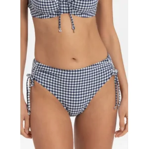 Cyell Gingham one shoulder bikini in blauw vichy printje