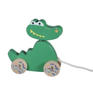 Ebulobo Houten Speelgoed Trekfiguur Krokodil Groen