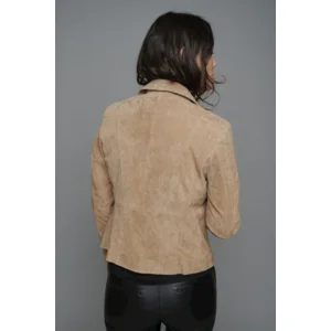 Rino & Pelle Dames 100% Leather vest, Suede, Beige ( RINO.14 )