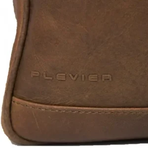 Plevier business 2-vaks laptoptas 15,6"  cognac