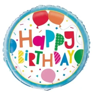 Folieballon - Happy Birthday - Kleurige ballonnen  - 45cm - Zonder vulling