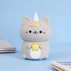 Balvi Nachtlamp Kat Poes Kawaii Grijs USB Kabel