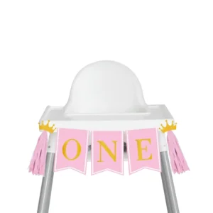 Paper Dreams High Chair Banner First Birthday Girl