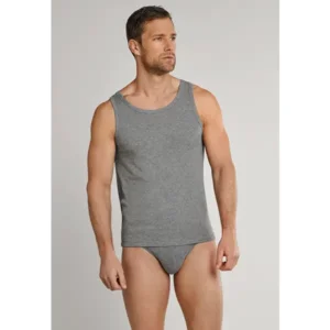 Schiesser 95/5 Shirt 0/0 Singlet - 205428 - Grey Melange