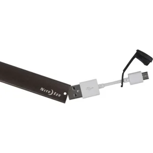 Nite Ize Power Key Micro USB Smoke oplaadkabel Smartphone in een metalen behuizing PKYU-09-R7