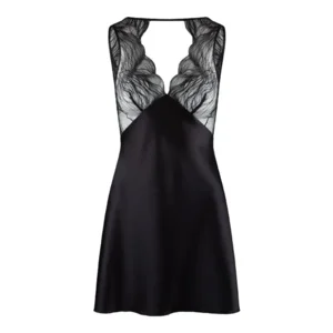 Lingadore Glamour satijnen slipdress in zwart