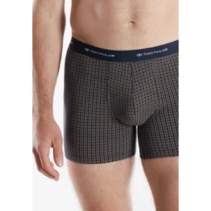 Tom Tailor Boxer: Long Pants, Blauw + Blauw, Duopack ( TOM.48)