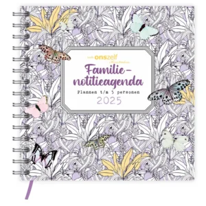 Familie notitieagenda - 2025 - Harde kaft - Onszelf - Butterfly - 19,5x19,5cm