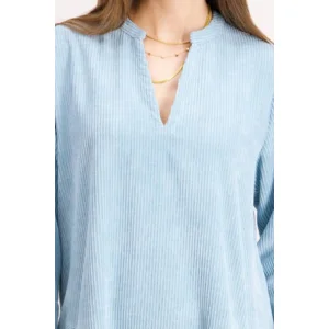Signe Nature Kleed: Licht blauw, Ribfluweel ( Signe.1342 )