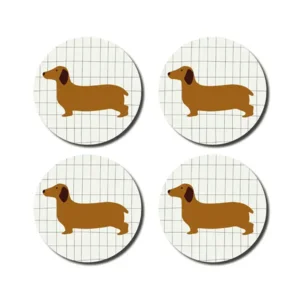 Onderzetters Teckel Hond x4 De Lange Tafel