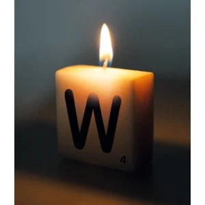 Cijfer- / letterkaarsje - Scrabble - W