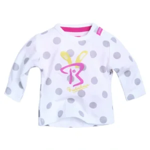 Beebielove Babykleding Meisjes Gestipte Tshirt (Wit)