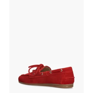 Posa Boat Loafer Rood Dames Veterschoenen