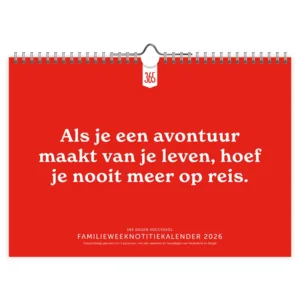 Familie week notitiekalender - 2026 - Oblong - 365 dagen - 29.7x21cm