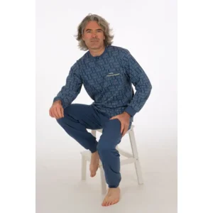 Perlina Heren pyjama: Igor, interlock, Blauw ( LINA.106 )
