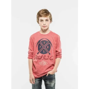 superzachte longsleeve met dubbelprint brique