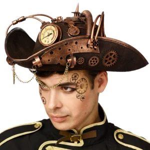 Steampunk Piratenhoed – Luxe Hoed met Brillen & Versieringen voor Feest, Carnaval & Cosplay