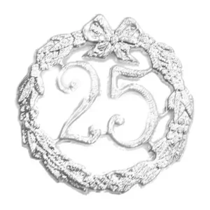 Decoratie 25 zilver 20 cm