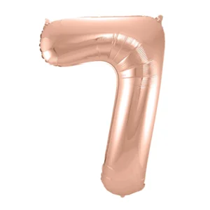 Folieballon - Cijfer - 7 - Rosé goud - 86cm - Zonder vulling