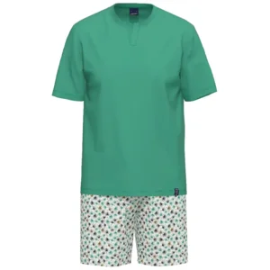Ammann Heren Pyjama: Korte mouw, short, effen shirt ( AMM.537 )