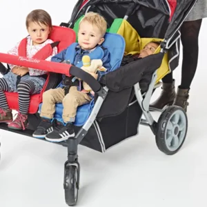 Familidoo Vierlingwagen Lidoo Star BB + (nieuwste versie 2020) - Buggy voor 4 kinderen met ligstand
