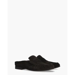 Posa Loafer Wrinkle Mule Donkerbruin Damesslippers