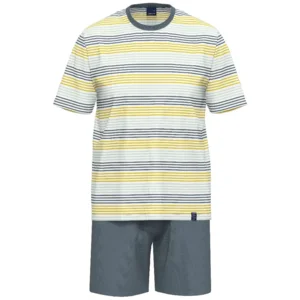 Ammann Heren Pyjama: Korte mouw, short, gestreept ( AMM.542)
