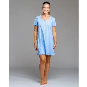 Dames nachthemd: Blauw, katoen ( EGA.536 )