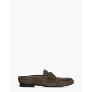 Posa Penny Loafer Wrinkle Mule Taupe Damesslippers