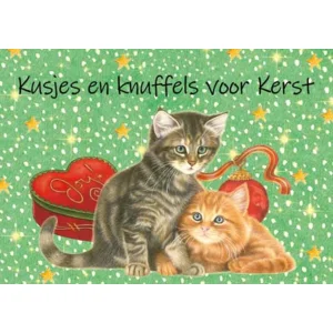 Kaart - Kerst - JBS - Kusjes en knuffels voor kerst - KSF048