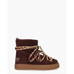 Inuikii Suede Double Tie Aubergine Dames Veterboots