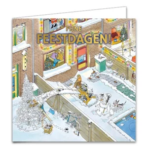 Kaarten - Kerst - Jan van Haasteren - Sneeuw ruimen & sleeën - 10st.