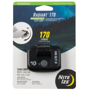 Nite ize Radiant 170 oplaadbare Led Cliplamp zwart (Hoofdlamp) R170RC-01-R7