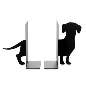Balvi Boekensteunen Hond Teckel x2 Zwart Metaal