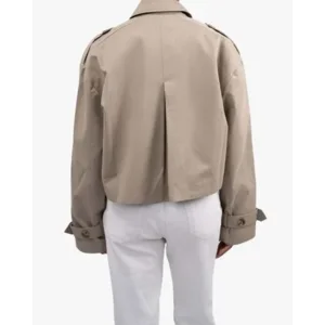 Aquila Khaki Cropped Dames Trenchcoat