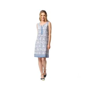 Egatex ( Senoretta ) Zomer kleed: Blauw / wit ( EGA.479 )