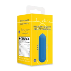 Loveline Hexagon Shaped Bullet Vibrator Jetset Blue 7cm