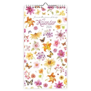 Maand notitiekalender - 2026 - Janneke Brinkman - Zomerbloemen - 18x34,5cm