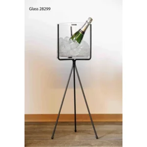 Vaas dia 25 h 25 cm op metalen voet 80 cm