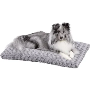 MidWest Benchmatras Ombre Grijs Swirl Softkussen Fur Pet Bed 76x53cm