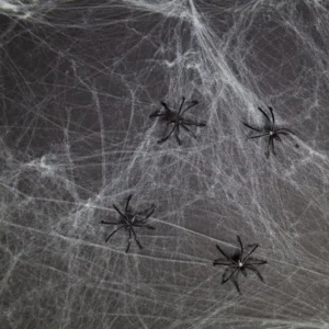 Spinnenweb - Wit - Incl. 6 spinnen - 500gr.
