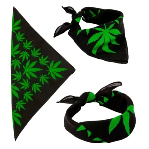 Bandana wietblad 55x55 cm - 100% katoen - voor volwassenen / unisex 