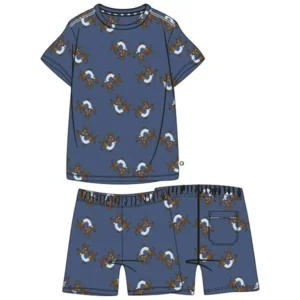 Woody Heren Pyjama Marineblauw Met Hond 201-1-PZA-Z/987