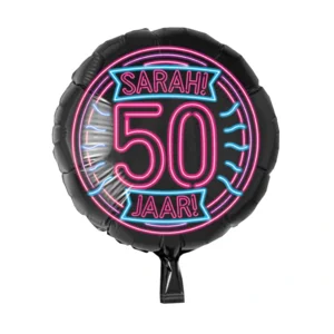 Folieballon - 50 Jaar - Sara - Neon - Zonder vulling