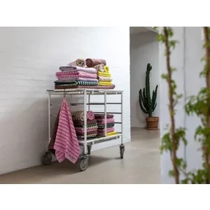 Bongusta Handdoek Roze & Rode Streep 50x 80 cm Naram