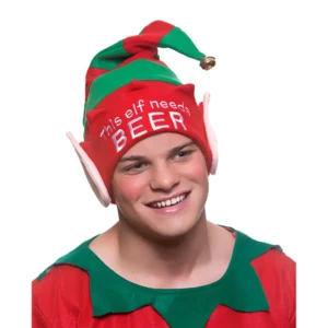 Elfen Muts met oren en belletje - This elf needs beer
