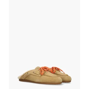 Posa Boat Loafer Mule Fur Lichtbruin Damesslippers