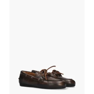 Posa Boat Loafer Donkerbruin Dames Veterschoenen