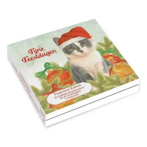 Kaarten - Kerst - Franciens katten - Kat met kerstmuts & Twee kittens ijskristallen - 10st.