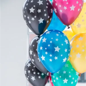 Ballonnen - Metallic - Sterren - Diverse kleuren - 30cm - 12st.